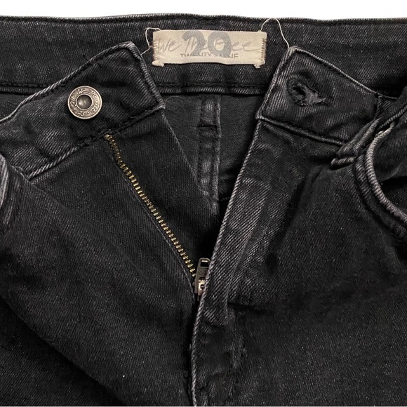We The Free Black High Rise Jeggings Stretch Raw Hem Free People Jeans 29 - Picture 4 of 16